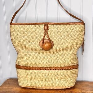 Pantera Women's Tan Woven Genuine Leather Shoulder Crossbody Purse Shoulder Bag